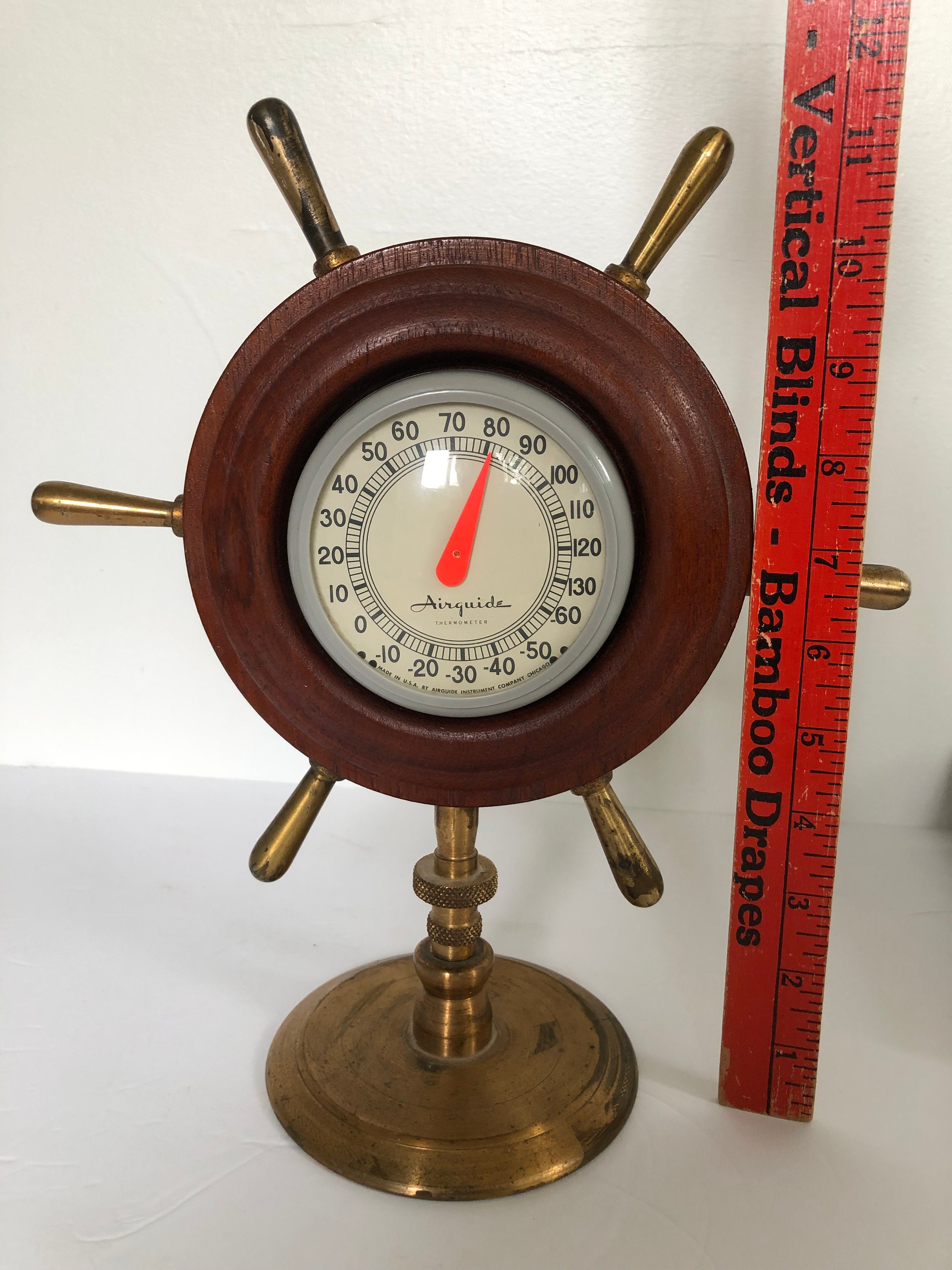 Ships Helm Thermometer Vintage Temperature Gauge Airguide Etsy UK