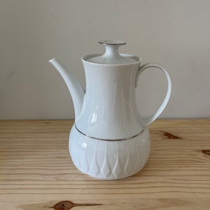 Thomas Germany Coffee Pot: White Porcelain Geometric MCM Design