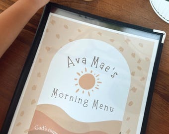 Boho Toddler Morning Menu Activity Book