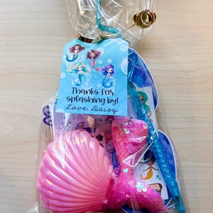 Mermaid Party Favor, Birthday Goodie Bag, Mermaid Silly Straw, Stick On Earrings, Sequin Keychain, Mermaid Mask