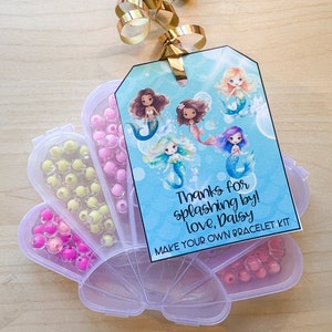 Shell Bead Box Mermaid Theme, Bracelet Making Kit, Make your Own Bracelet, Under the Sea Jewelry, DIY Favor