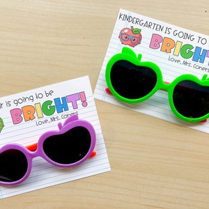 Apple Shaped Sunglasses with Customized Tag, Back to School Gift, New Class Gift, Bright School Year, Teacher Gift for Students