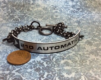 Real Steampunk handmade bracelet from typewriter tag - Mechanical Romance -