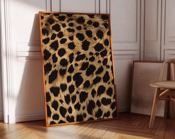 Muurkunst met luipaardprint: preppy slaapzaaldecoratie (digitale download)