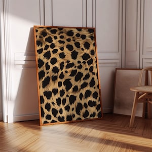 Leopard Wall Art, Leopard Pattern Poster, Preppy Above Bed Bedroom Wall Decor, Trendy Photography Definition Print, Dorm Room Decor