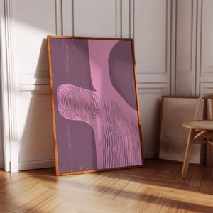 Linocut Poster, Unknown Pleasures Art, Lino, Lines, Minimalist Art, Pink and Purple Contemporary Art, Minimal Modern Primt, DIGITAL ART