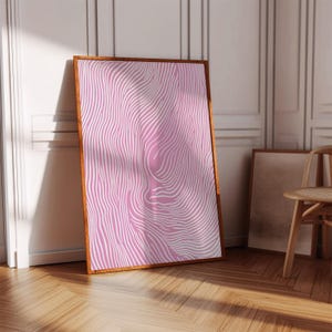 Linocut Poster, Unknown Pleasures Art, Lino, Lines, Minimalist Art, Pink Contemporary Art, Minimal Modern Primt, DIGITAL ART