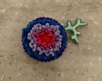 Crocheted Dahlia brooch
