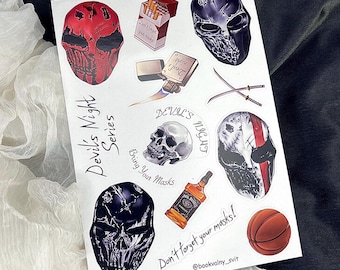Devil’s Night Stickers – Set of 4 Masks – Devil’s Night by Penelope Douglas