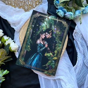 Jude & Cardan Art Print – Okrutny Książę – Ludzie Powietrza autorstwa Holly Black – Wydruk A5 ze złotą folią