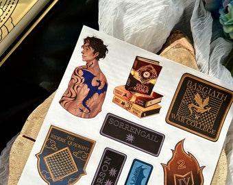 Fourth Wing Stickers – Rebecca Yarros – A5 Sheet – Bookish Sticker Set