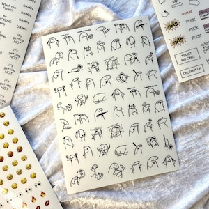 Book Annotation Reaction Stickers - 4 Variants - Transparent