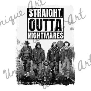 Friends Halloween killers "digital" PNG, unique Halloween friends PNG, straight outta nightmare PNG, digital download