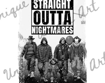 Amigos asesinos de Halloween "digitales" PNG, amigos únicos de Halloween PNG, directamente de una pesadilla PNG, descarga digital