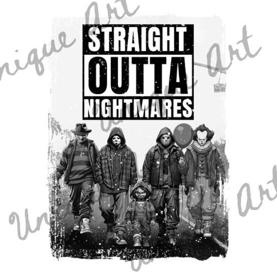 Friends Halloween killers "digital" PNG, unique Halloween friends PNG, straight outta nightmare PNG, digital download