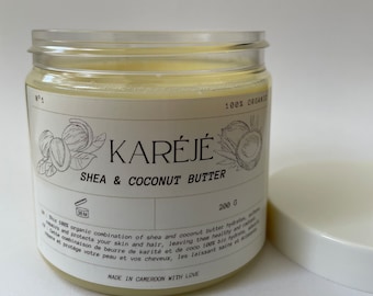 Karéjé Organic shea and coconut butter | 100% organic shea and coconut butter - 2OO G