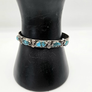 Navajo Sterling Silver Turquoise Cuff Bracelet