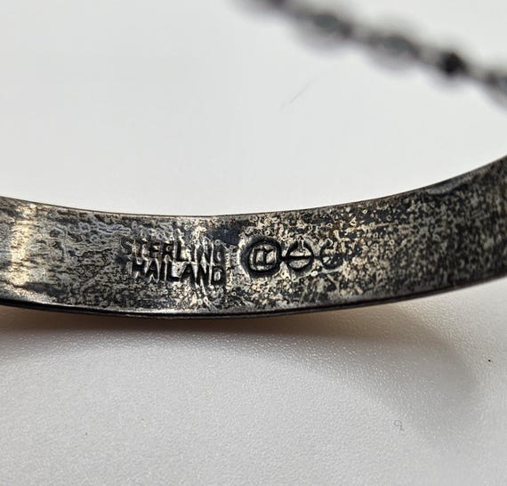 Signed Vintage Yellow Enamel Bangle Bracelet with… - image 3