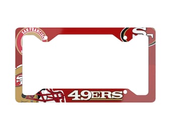 San Francisco 49ers Metal License Plate Frame | NFL Team Car Accessory