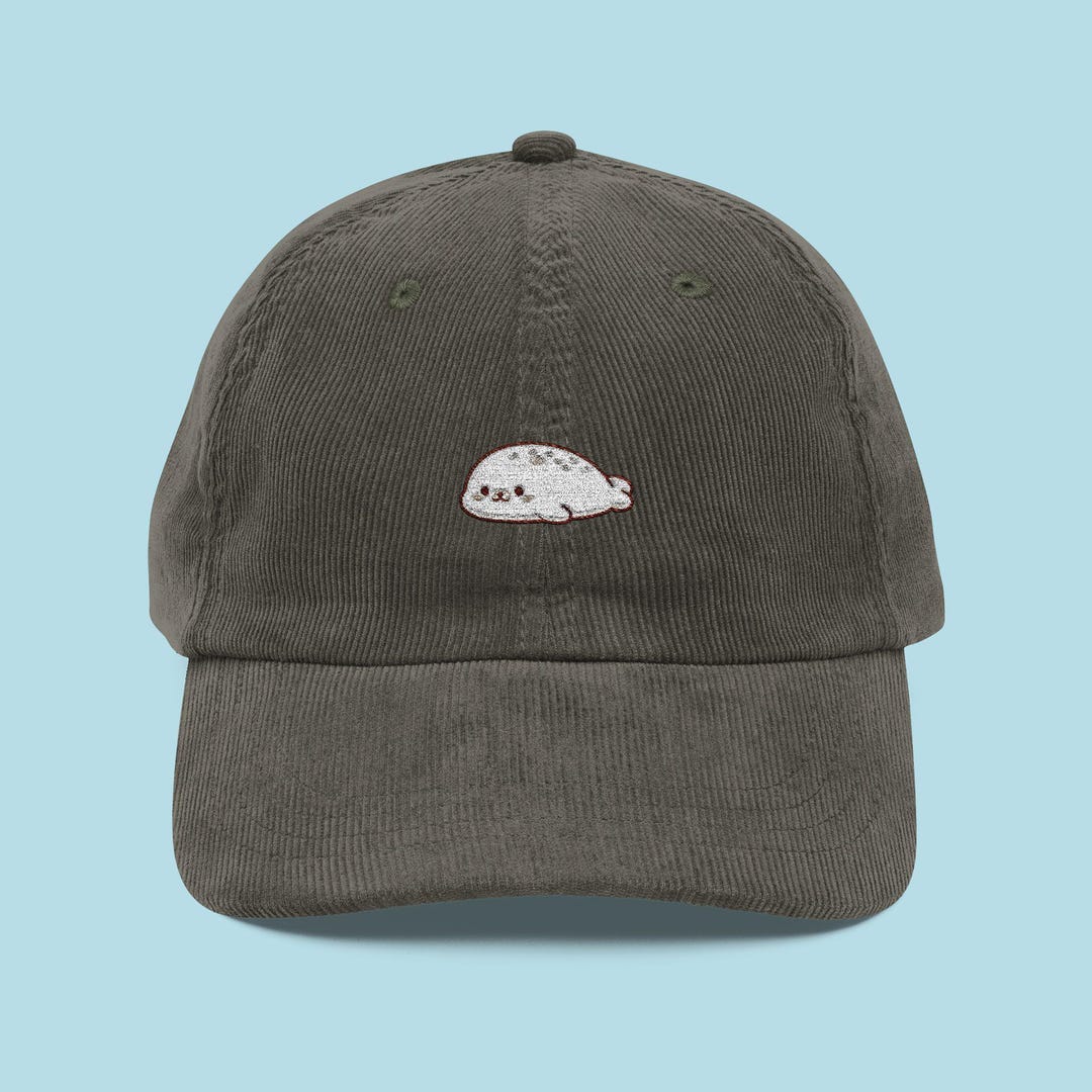 Cute Seal Cap Kawaii Animal Hat Minimal Blob Seal Embroidered Dad Hat ...