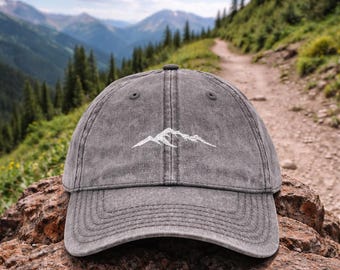 Mountain Embroidered Hat | Outdoor Baseball Cap | Nature Lover Gift | Hiking Adventure Hat