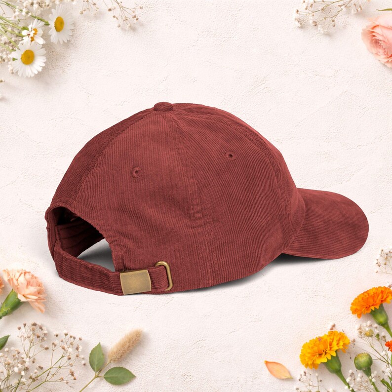 Drose Cap June Rose Cap, Birth Flower Cap, Low Profile Corduroy Cap, Embroidered ...