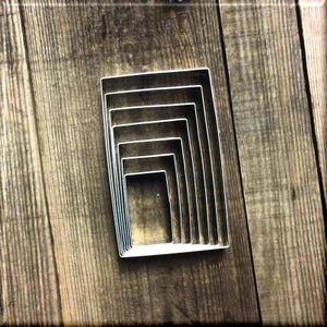Set of 7 Rectangle Metal Cookie Cutters #NAWK94