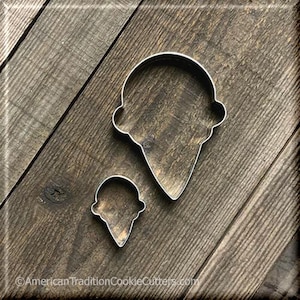 Set of 2 Ice Cream Cone Metal Cookie Cutters #NAWK209
