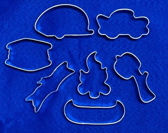 Set of 7 Camping Metal Cookie Cutters #NACAMPINGSET