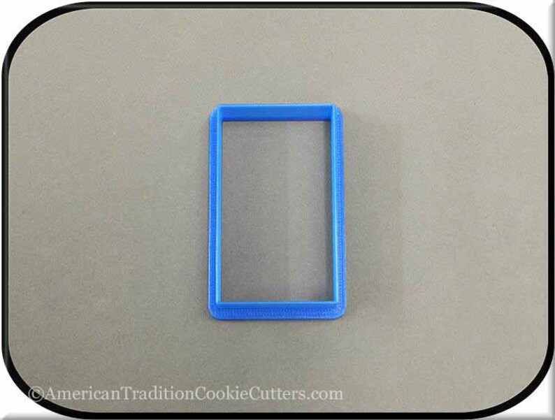 3" Rectangle 3D Printed Cookie Cutter #P9002