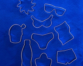 Set of 9 Beach Metal Cookie Cutters #NABEACHSET