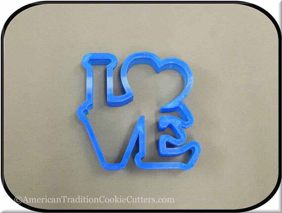 4.5" Love Word with Heart 3D Printed Cookie Cutter #P4011