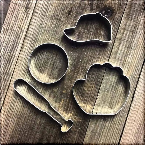 Set of 4 Baseball Metal Cookie Cutters #NAWK69