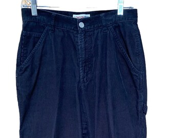 Size 8 Black Corduroy Carpenter Pants Circa 1990’s Petite Inseam