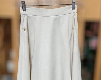 Ladies Size 6 Totalmente forrado Media Pantorrilla / Tobillo Largo Crema Color Flare Falda