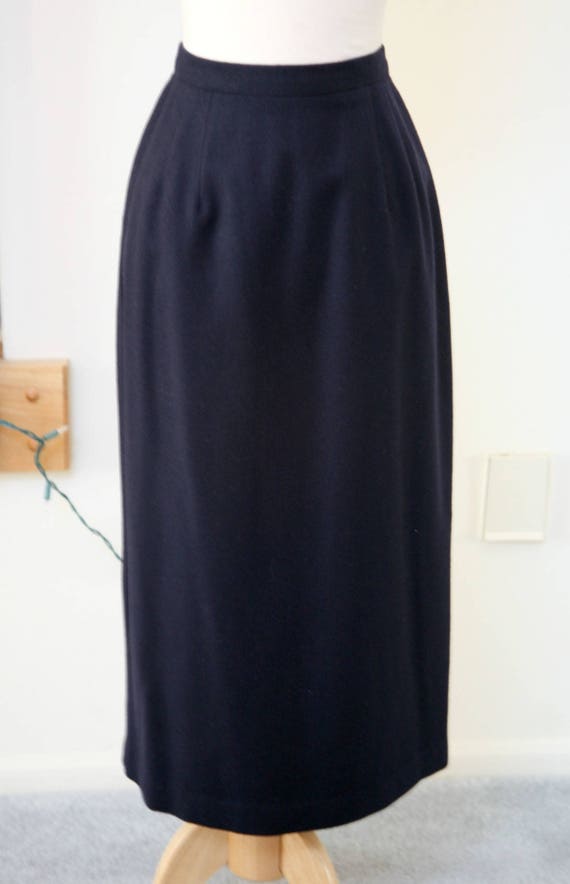 Navy Blue Fully Lined  Skirt Size 8, Long Skirt, … - image 2