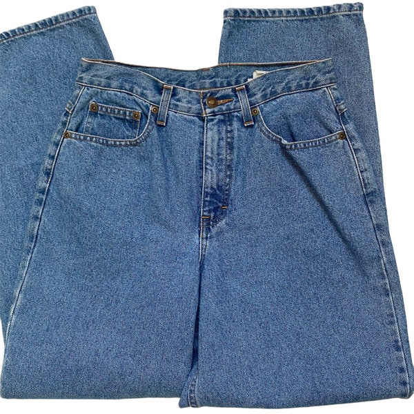 Ladies Size 6 Newport News Washed Denim Jeans, Tapered Leg High Rise Waist
