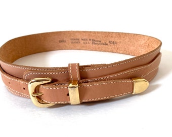 Size Small Genuine Leather Stone Mountain Ladies Light Tan Belt, Circa 1990’s