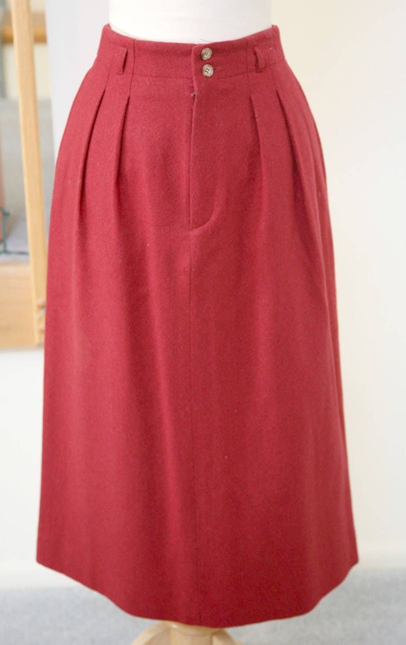 Dark Orange Pencil Skirt Circa 80/'s Skirt Wool Blend Skirt Long Skirt Burnt Sienna Fully LIned Front Pleated Skirt Size 6