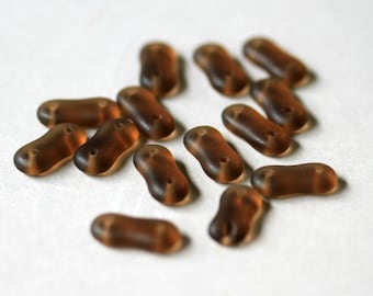 Two Hole Matte Chocolate Brown Acrylic Bead Spacers Qty 10, Chocolate Spacers, Brown Spacers, Jewelry Making Supplies