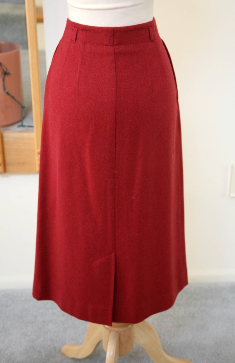 Dark Orange Pencil Skirt Circa 80/'s Skirt Wool Blend Skirt Long Skirt Burnt Sienna Fully LIned Front Pleated Skirt Size 6