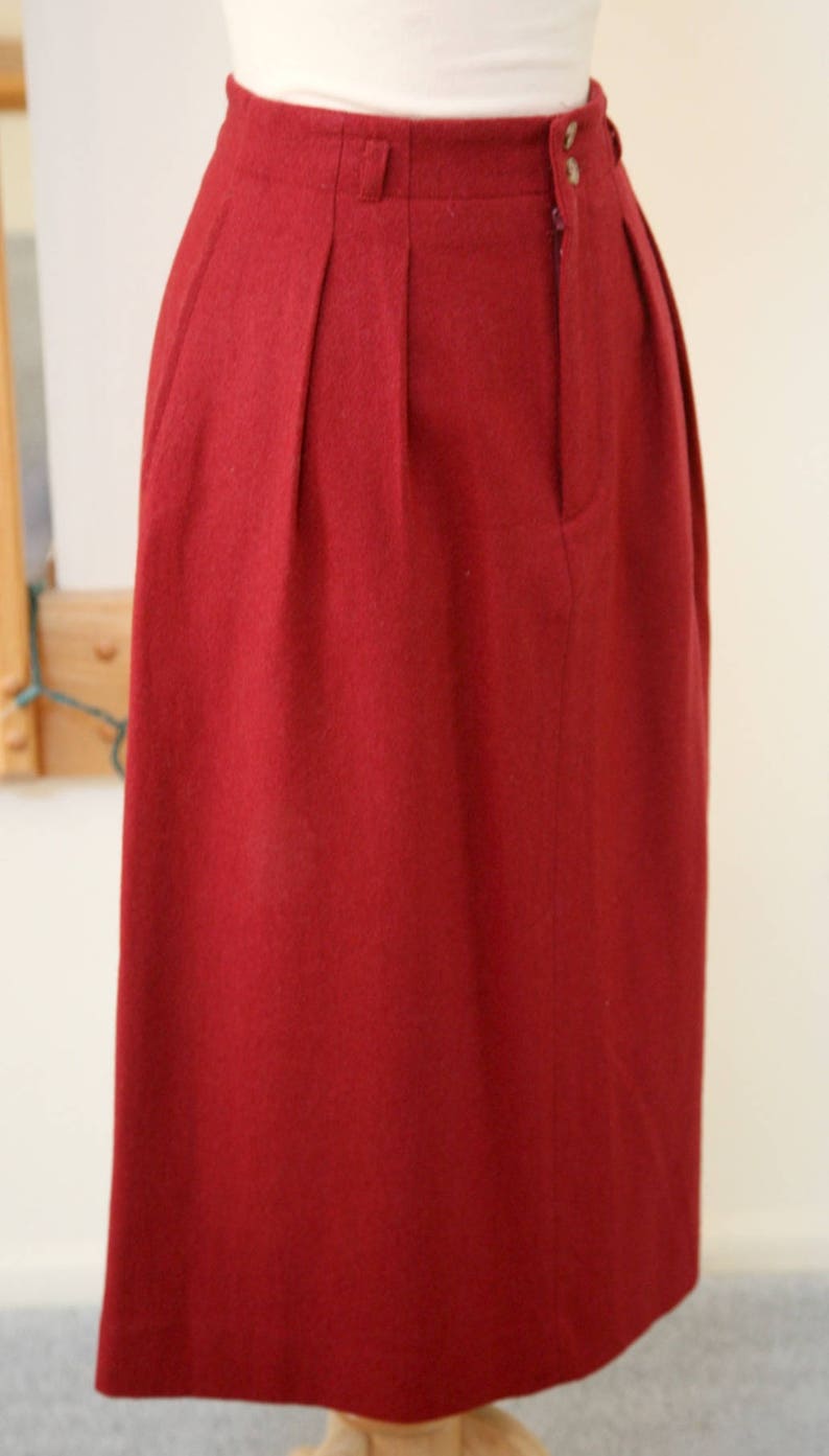 Dark Orange Pencil Skirt Circa 80/'s Skirt Wool Blend Skirt Long Skirt Burnt Sienna Fully LIned Front Pleated Skirt Size 6