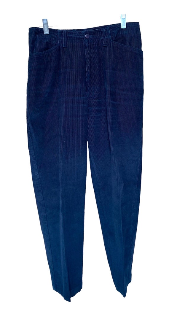 Size 8 Dark Navy Corduroy  Pants Circa 1990’s Pet… - image 1