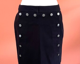 Ladies Size 6 Black Cotton Nautical Style Skirt