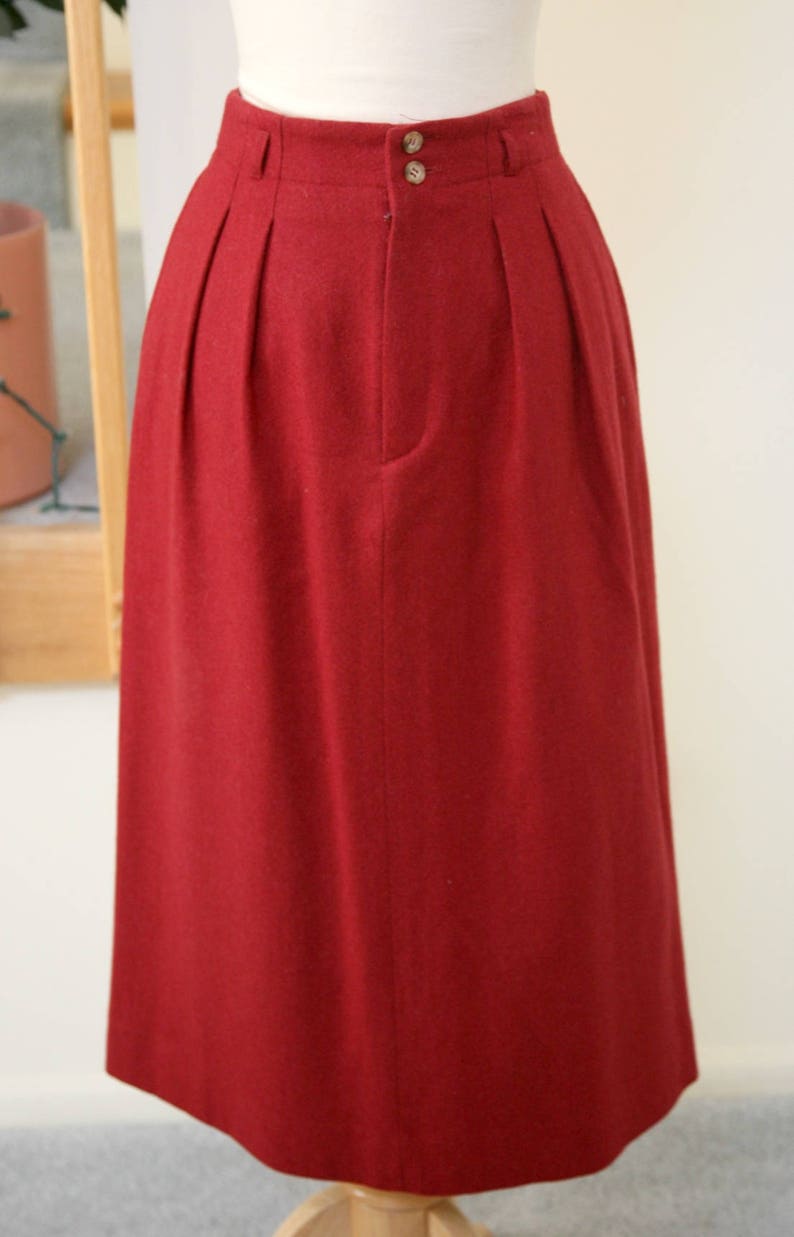 Dark Orange Pencil Skirt Circa 80/'s Skirt Wool Blend Skirt Long Skirt Burnt Sienna Fully LIned Front Pleated Skirt Size 6