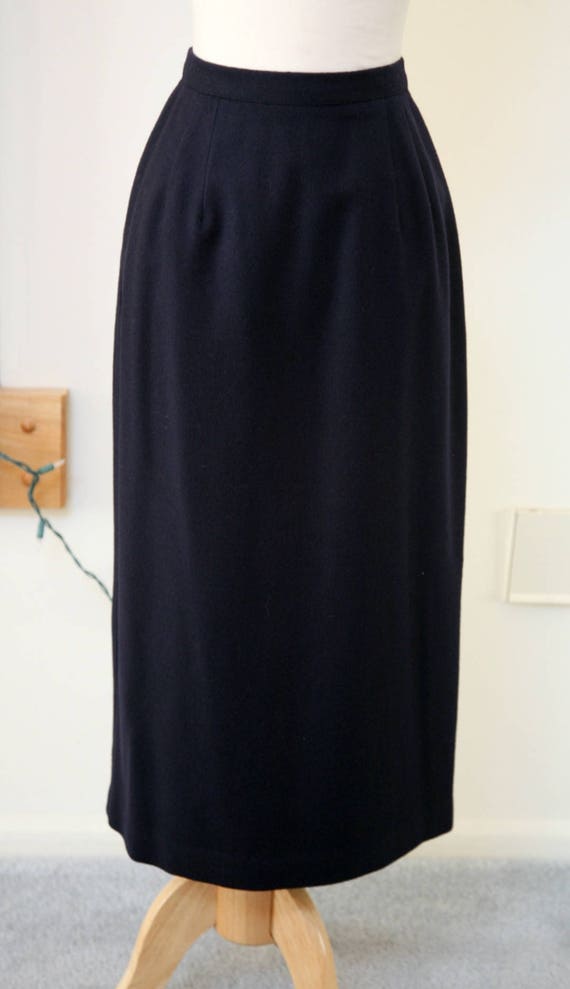Navy Blue Fully Lined  Skirt Size 8, Long Skirt, … - image 3