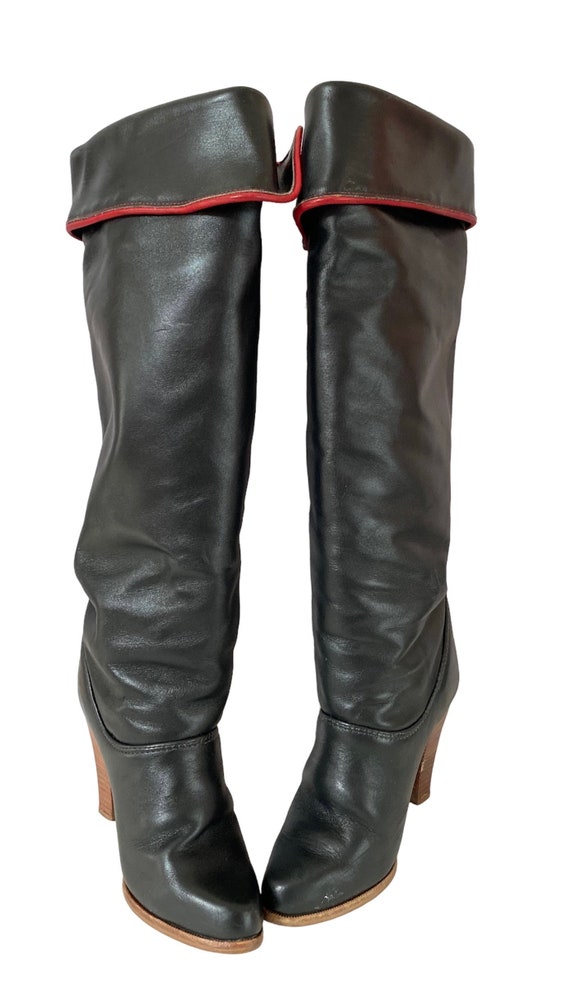Ladies Zodiac Black and Red 6.5M Leather Knee Hig… - image 2