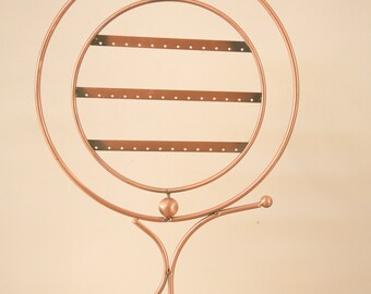 Brushed Copper Revolving Earring Display, Earring Holder, Jewelry Display, Metal Earring Holder, Craft Show Display