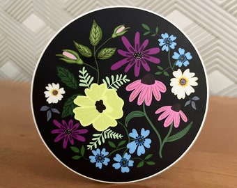 Floral Collage Vinyl Sticker 3" circle