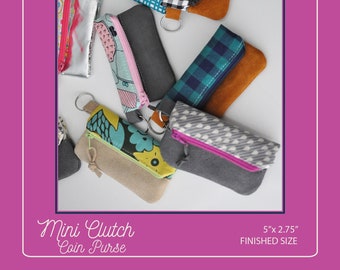 Mini Clutch Coin Purse PDF Sewing Pattern / Coin Purse Pattern